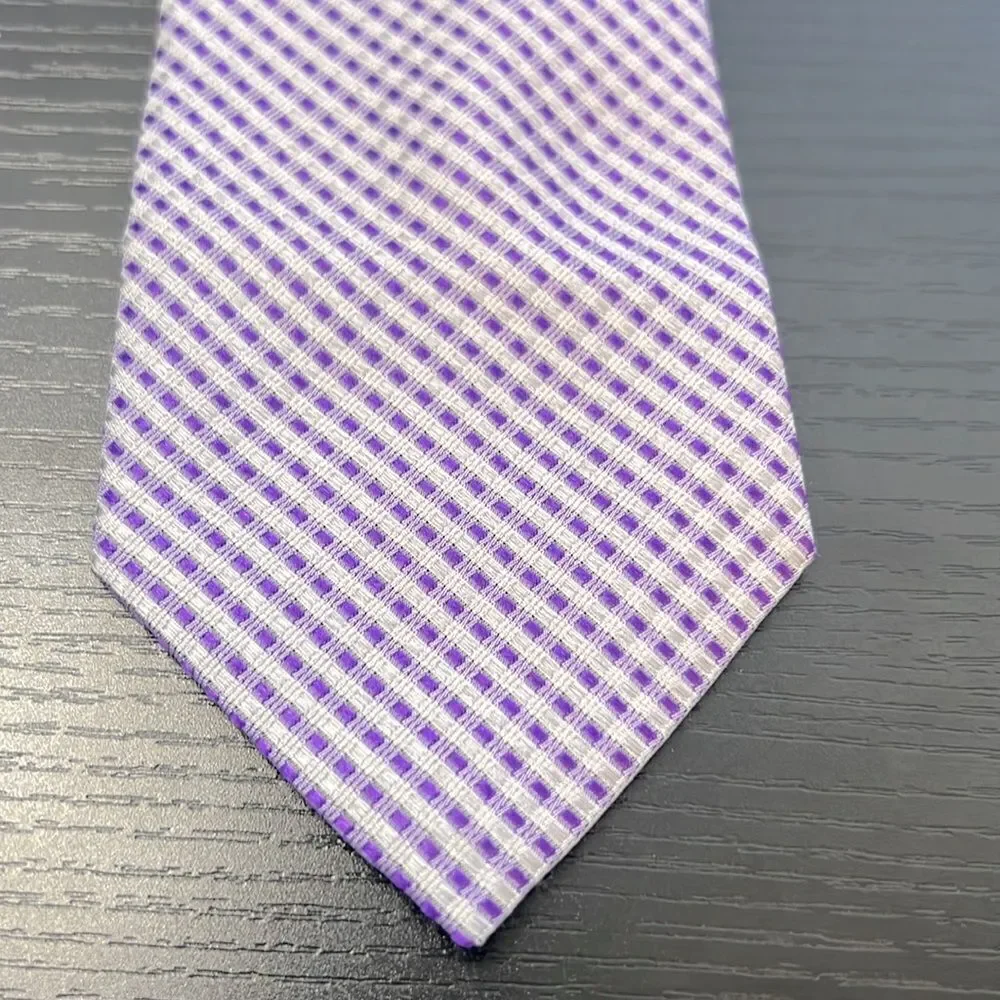 Men's Calvin Klein Purple and Silver Silk Tie